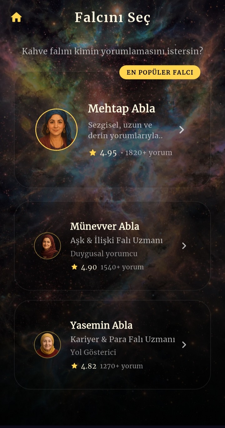 FALYA Kahve Falı ekranı