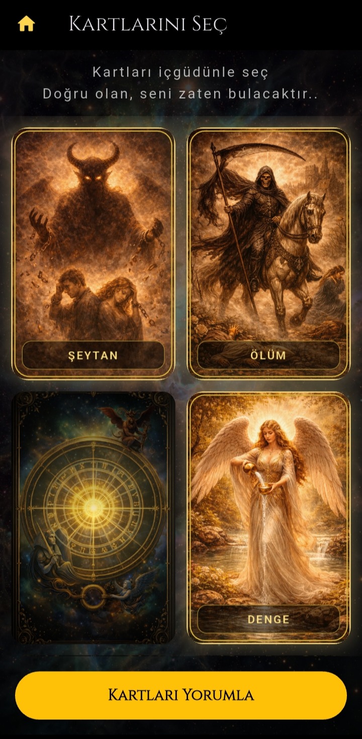 FALYA Tarot ekranı